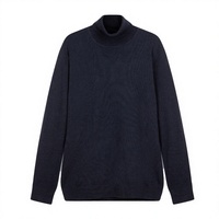 Maßgefertigte Gehäkelte Herbst-Herrenpullover aus 100% Kaschmir, Dick, Langärmlig, Atmungsaktiv, Anti-Pilling, Lässig mit Frontlogo, Großhandel