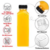 Bouteilles en plastique pour jus, stock local US, livraison gratuite, 480 ml, transparentes, vides, réutilisables, contenants pour boissons jetables, en vrac, 16 oz