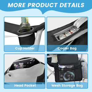 Silla de Camping Plegable Portátil de Tela Oxford para Exteriores de Nivel Básico, Equipada con Bolsa Térmica y Diseño de Color Personalizable - Product Image 5