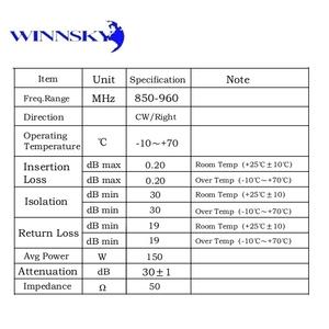 Aislador RF WINNSKY 850MHz-960MHz 150W 30dB Carga Ficticia en Sentido Horario 0.2dB I/L <span class=keywords><strong>Aislamiento</strong></span> de 30dB Ofrecido <span class=keywords><strong>por</strong></span> WINNSKY - Product Image 4