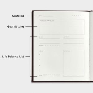 Self Care Wellness <b>Journal</b> with 100 Sheets Leather Hardcover Daily Gratitude & Meal <b>Planner</b> for Women & Men - Product Image 3