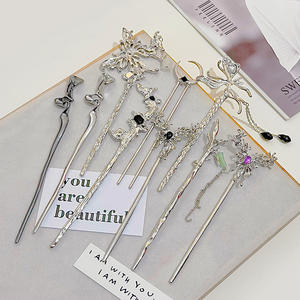 ปิ่นปักผมไม้โลหะสำหรับผู้หญิงมีกะทะมีพู่ห้อยก้าน updo สำหรับงานแต่งงานหรือวันครบรอบ - Product Image 1