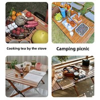 Table pliante à cadre en X, table à roulettes, ensemble Kermit, sac de rangement portable, table de pique-nique, équipement de camping léger, mobilier d'extérieur