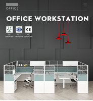 Poste de travail modulaire extensible moderne et populaire avec armoire suspendue, design en bois écologique