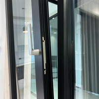 Proveedor Chino de Ventanas Abatibles Modernas de Aleación de Aluminio, Diseño Personalizado, Doble Vidrio Templado Low-E, Anti-Robo