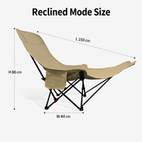 Chaise lune pliable réglable à 4 positions avec repose-jambes, chaise inclinable portable épaissie pour le camping, les loisirs en extérieur et la sieste