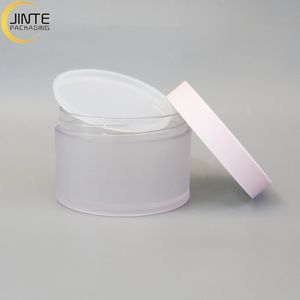 Frascos de creme plástico <span class=keywords><strong>PETG</strong></span> fosco para cosméticos, em estoque, 0,5 onças, 1 onça, 4 onças, 6 onças e 8 onças, com tampa rosa, para protetor labial, recipientes de manteiga corporal - Product Image 3