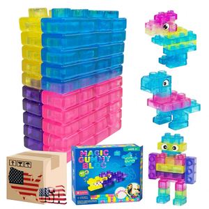 40 blocs de construction empilables souples en TPE, jouet sensoriel pour tout-petits, sans danger pour les mains, extensibles, unisexes - Product Image 4