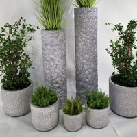 Vente directe d'usine, pots à fleurs ronds en fibre de verre écologiques à arrosage automatique, taille personnalisée, pour la décoration de jardin et de balcon en extérieur