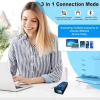 Lector de Códigos de Barras 1D 2D QR Portátil para Recopilación de Datos, Escáner Inalámbrico Tipo Pluma USB 2.4G Multicomunicación