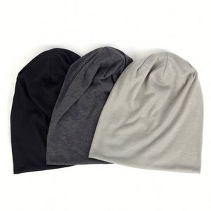 Fashion Women Men Stylish Thin Hip-hop Soft Cotton Stretch Knit Slouchy <b>Beanie</b> <b>Hat</b> Cap Lightweight Running <b>Hats</b> Promotion Gift - Product Image 1