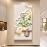 Vase mural LED moderne avec animaux, double couche, texture MDF, peinture à l'huile, impression numérique, murale et décoration intérieure