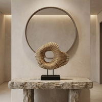 Sculpture en bois organique irrégulière, pièce d'art abstraite cannelée, base de table basse/console de style ferme moderne, décoration artisanale