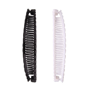 Pinces crocodiles à fiche banane de couleur unie coréenne 15cm griffe en plastique noir dentée anti-dérapant peigne à cheveux femmes accessoires de cheveux - Product Image 4
