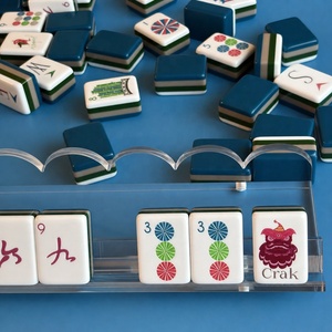 Juego de Fichas de Mahjong Americanas de Acrílico de Lujo, 160 Piezas, Diseño Retro Art Deco, Color Azul Marino, Fichas Profesionales para Noches de Juego - Product Image 5