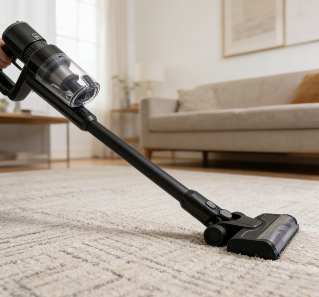 Cordless Handheld Stick Vacuum Cleaner Dry Bagless Battery-Powered Portable 250W 12Kpa Suction for 45min Household Car Use
