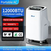 Condizionatore d'Aria Portatile Caldo/Freddo 12000BTU con Refrigerante R290, 4 in 1: Raffreddamento, Riscaldamento, Deumidificazione, Ventilazione, AC Mobile per Casa e Stanza