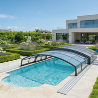 Top Aluminium Outdoor Wintergarten Einziehbare Pool abdeckung Gehäuse Lange Lebensdauer Einziehbare Schwimmbad abdeckung Polycarbonat