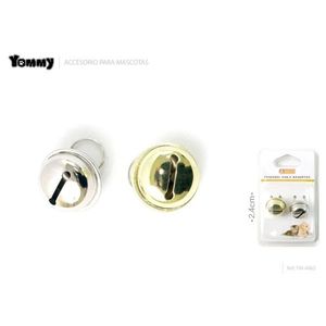 Campana para mascotas Yommy de 2.4 cm en plata y oro, accesorio para perros y gatos - Product Image 1