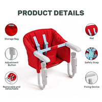 Chaise haute suspendue pour tout-petits, gain de place, pour repas et jeux, avec crochets robustes en U et harnais de sécurité à 5 points