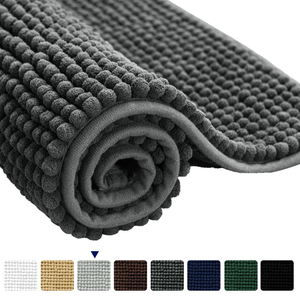 Chenille Dicker Luxus-Bodenbelag 2 Bögen 5 Toiletten 19 Teppich 3-teilig und 3-teiliges Badezimmer-Matten-Set mit Duschvorhang - Product Image 6