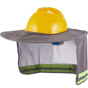 Casque de sécurité léger multicolore, type cercle sans fentes, avec protection du cou, design pare-soleil, haute visibilité réfléchissante - Product Image 4