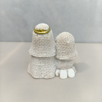 Figurine de la Sainte Famille en résine de dessin animé, Marie, Joseph, bébé Jésus, statue de la crèche, décoration de table religieuse de Noël