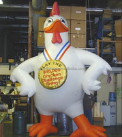 Conception personnalisée Poulet gonflable géant publicitaire pour la publicité Coq grosse bite de dessin animé avec éclairage LED