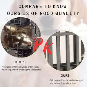 Toptan 46 inç kolay yüklemek için sağlam kapalı açık siyah <span class=keywords><strong>metal</strong></span> ağır ev köpek kulübesi sandık evcil hayvan kafesi büyük köpek - Product Image 2