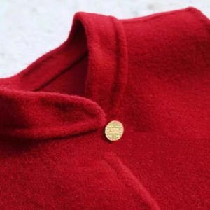 Tongxingyuan Girls Red Wool Vest Solid Color Thickening Autumn Winter Traditional Chinese Style Children's Outfit - Product Image 2