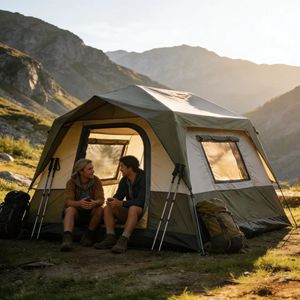 <span class=keywords><strong>Tente</strong></span> de randonnée de voyage trois saisons imperméable à double couche pour 3-4 personnes, légère, en polyester 210T, avec cadre en fibre de verre, pour l'extérieur - Product Image 6