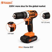 Perceuse sans fil Fumetax 220V, mini perceuse électrique rechargeable, perceuse à couple élevé, marteau perforateur rotatif DIY, tournevis