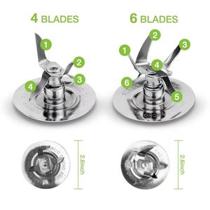 Soporte para Cuchillas de Licuadora <span class=keywords><strong>Oster</strong></span>, Acero Inoxidable, Cuchilla de Cuatro Hojas, Cuchilla de Seis Hojas, Cortador de Hielo, Accesorios para Máquina de Jugos - Product Image 3