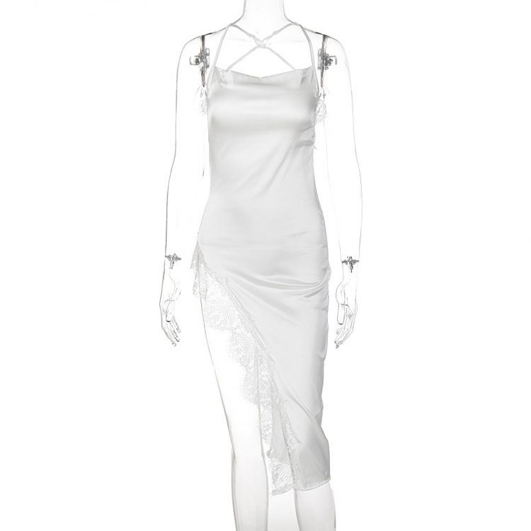 Strapless One Piece Women Lace Satin Dresses - Sexy & Stylish