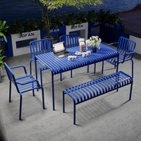 Ensemble de table de chaise en fer forgé de style industriel moderne Café Balcon Zone de loisirs Boutiques de thé au lait Cours Utilisation extérieure Bois