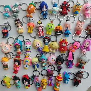 بيع بالجملة سلسلة مفاتيح كرتونية ثلاثية الأبعاد من كلوريد البولي فينيل ، نمط عشوائي صغير - Product Image 4