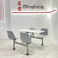 Table de restauration rapide contemporaine en acier inoxydable pour 4 personnes avec chaises et couleur personnalisable pour les cafétérias scolaires