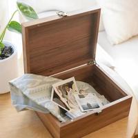 Boîte à souvenirs pour bébé en bois gravée avec un nom personnalisé, cadeau de naissance, décoration de la chambre d'enfant, boîte de rangement personnalisée pour souvenirs de bébé