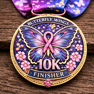 Medalla de Carrera Personalizada, Medalla Deportiva Alas de la Esperanza con Cinta, Premio Metálico al por Mayor - Product Image 1