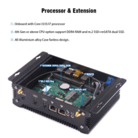 ITX Industrial Mini PC sin ventilador con Core I3 I5 I7 procesador RS232 2 * HD ML Linux nuevo enchufe de EE. UU. Y AU