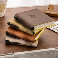 Mini cahier Portable rétro minimaliste cahier d'école avec couverture en cuir PU couverture créative reliure cousue à fil