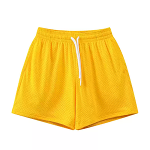 Shorts de basket-ball respirants en maille épaisse de 5 pouces pour hommes, style décontracté, taille élastique, 100 % coton, vente en gros de haute qualité - Product Image 5