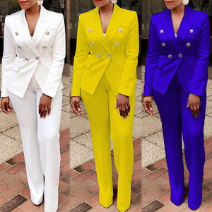 Completo Elegante da <span class=keywords><strong>Donna</strong></span> MX6035 in Tinta Unita con Pantaloni, Abiti da Lavoro per Donne - Product Image 2