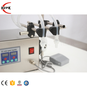 Hzpk Small Semi-Automatic Double Nozzles Pedal Oil <b>Juice</b> Water Bottle Cans Digital Liquid Filling <b>Machine</b> With Diaphragm Pump - Product Image 5
