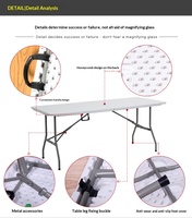 Table d'événement pliable portable avec poignée de transport pour les environnements de scène, les activités de plein air, les expositions, la mise en place temporaire, le soutien en coulisses