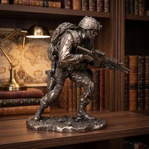 Statue de <span class=keywords><strong>soldat</strong></span> en bronze et résine, artisanale, sur commande, sculptée, figurine militaire JE-011 - Product Image 2