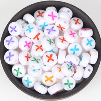 Perles acryliques mélangées 7x4mm, lettres, chiffres, étoiles, rondes, plates, alphabet, perles d'espacement pour la fabrication de bijoux, accessoires de bracelet faits à la main DIY