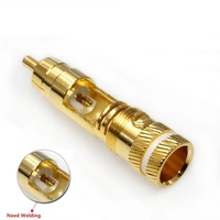 Conector de altavoces RCA chapado en oro, adaptador macho de cobre WBT-0144 RCA, tornillos de enchufe, bloqueo de soldadura, Cable de Audio y vídeo