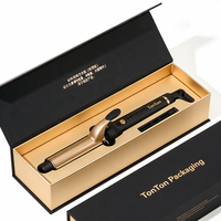 Boîte magnétique personnalisée et boîte cadeau noire pour nettoyant visage, produits de soins personnels, papier noir brillant