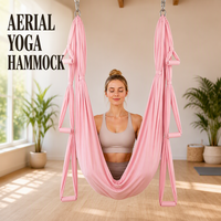 JOYFIT Ensemble de hamac de yoga aérien ultra-résistant et souple, suspendu au plafond, avec poignées, en nylon, pour la pratique de la suspension antigravité